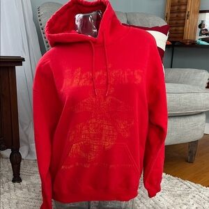 Vibrant Red Men's Marines Hoodie